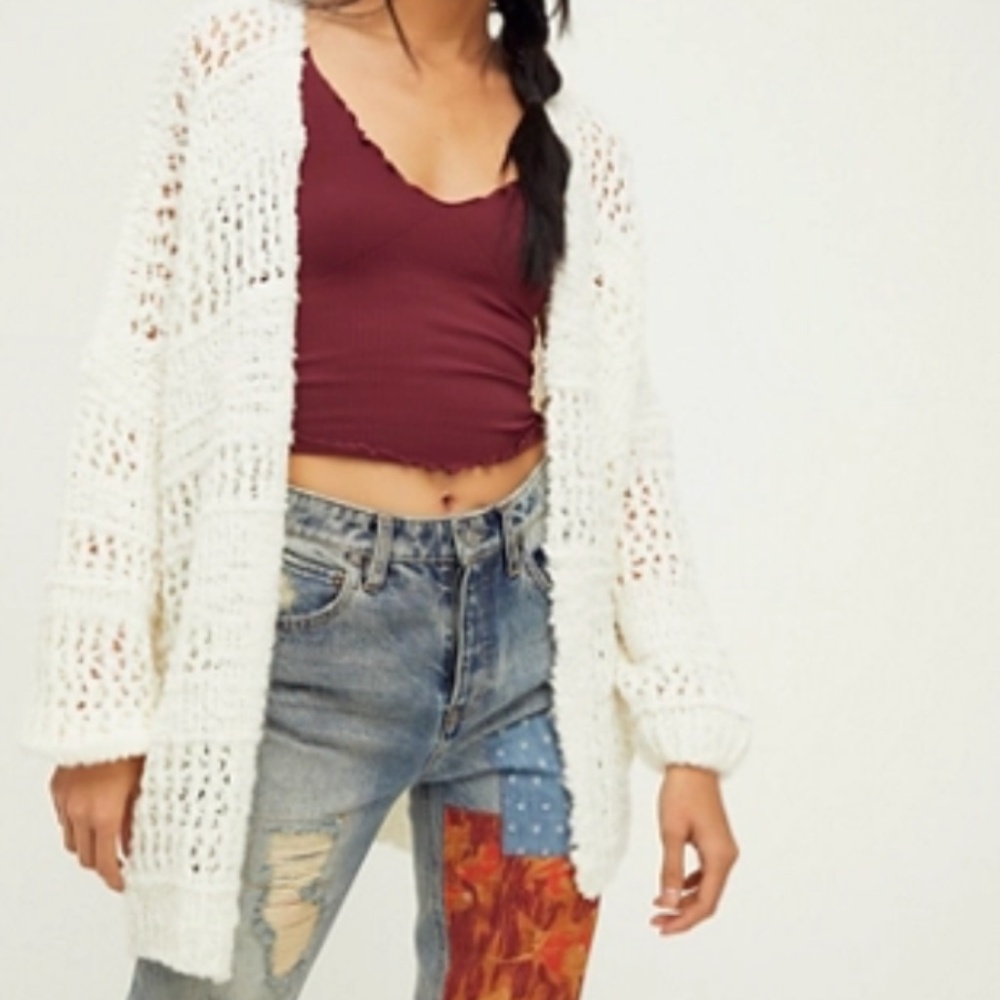 Free People Oversized Crochet Cardigan
